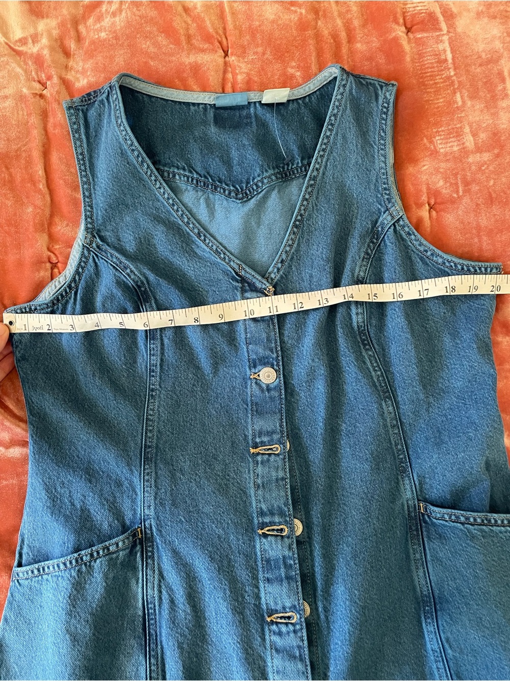 NWOT Levi’s Sleeveless Denim Button-Front Dress in Classic Blue, size XL - Picture 3 of 6